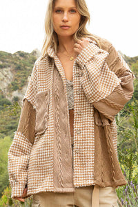 Houndstooth Pattern Sweater - Mocha