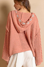 Load image into Gallery viewer, V-Neck Chenille Hoodie - Rusty Salmon
