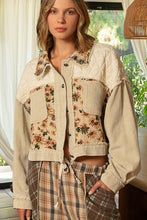 Load image into Gallery viewer, Quilted Floral Corduroy Jacket - Biege Multi