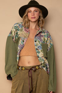 Floral Print Jacquard - Ceam/Olive