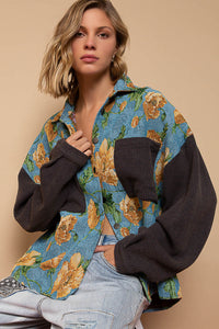 Copy of Floral Print Jacquard - Ceam/Olive