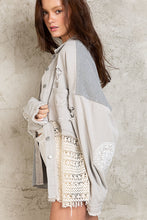 Load image into Gallery viewer, Lace Back Shacket - Dove Gray