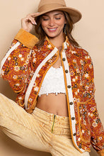 Load image into Gallery viewer, High Neck Quilted Floral Jacket - Orange Brick