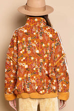 Load image into Gallery viewer, High Neck Quilted Floral Jacket - Orange Brick