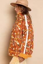 Load image into Gallery viewer, High Neck Quilted Floral Jacket - Orange Brick