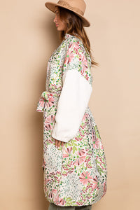 Jacquard Long Robe - Pink Floral