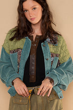 Load image into Gallery viewer, Quilted Floral Corduroy Jacket - Hunter Green
