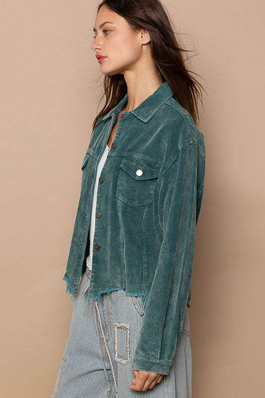 Corduroy Trucker Jacket - Hunter Green