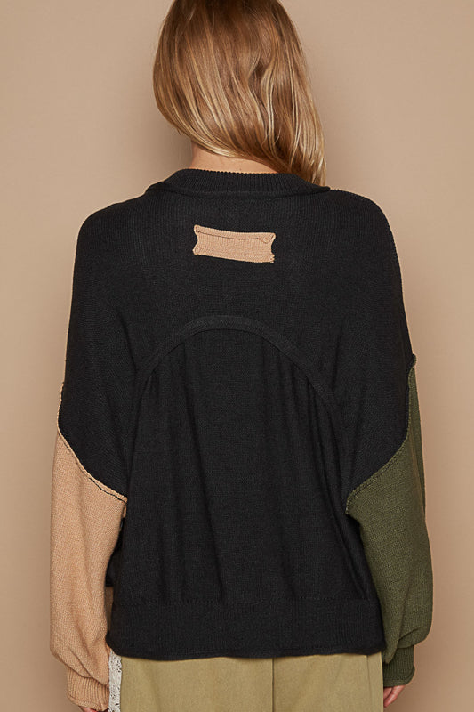 Grunge Sweater - Black Olive Taupe