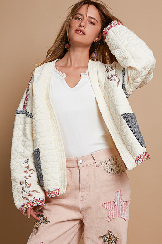 Quilted Knit Jacket - Cream