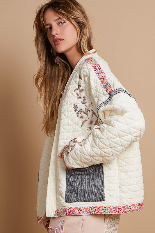 Quilted Knit Jacket - Cream