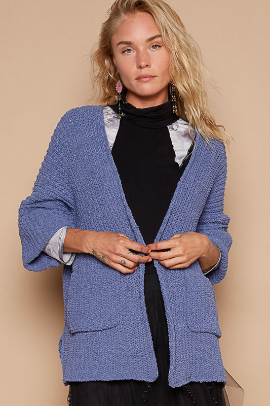 Long Sleeve Cardigan - Lapis Blue