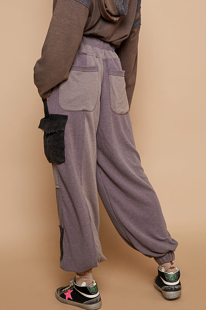 Relax Fit Patterned Pants - Charcoal