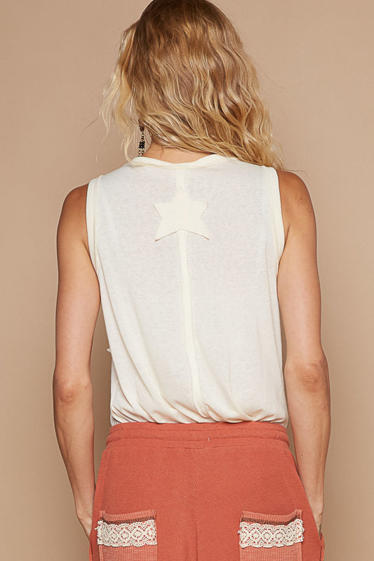 Star Patch Tank - Cream