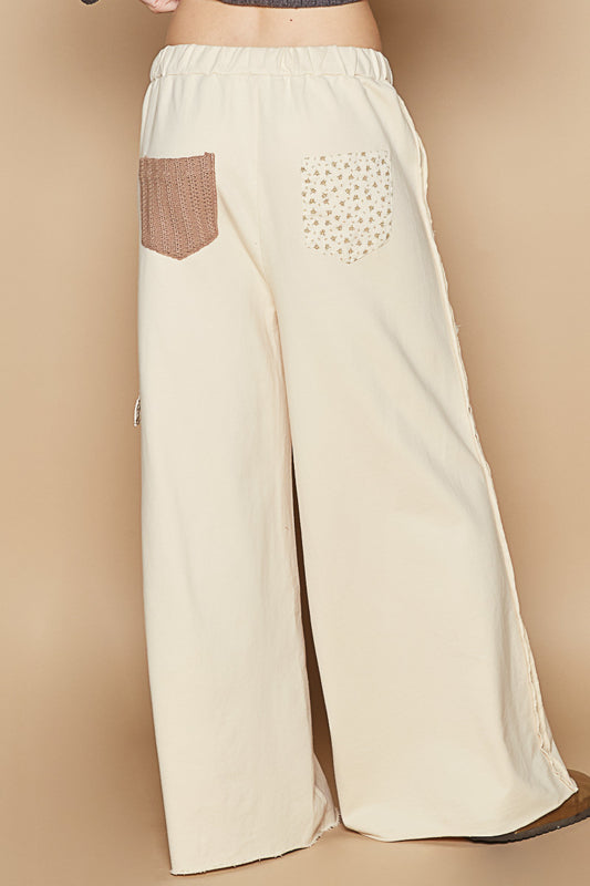 Vintage Star Patch Pants - Cream