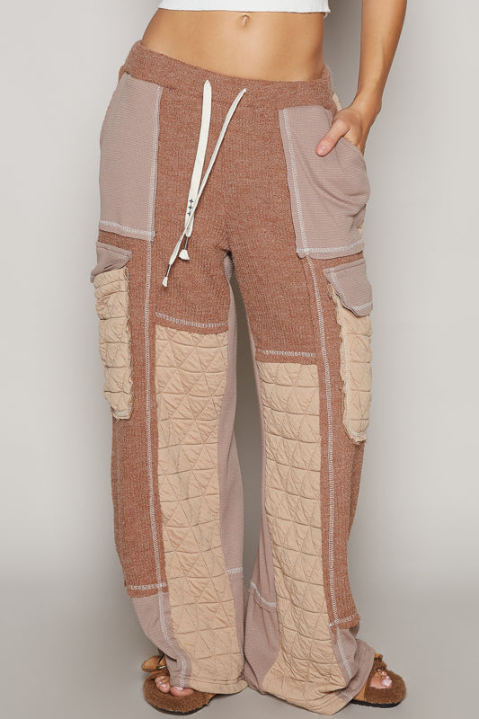 Relax Fit Quilted Pants - Oat/Chocolate