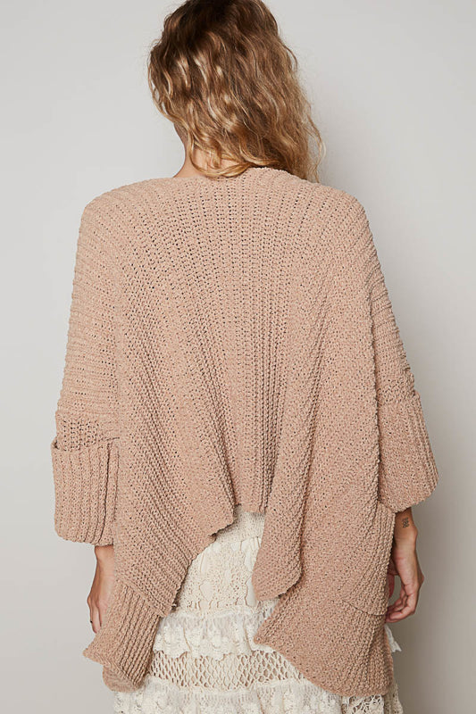 Long Sleeve Cardigan - Powder Cocoa