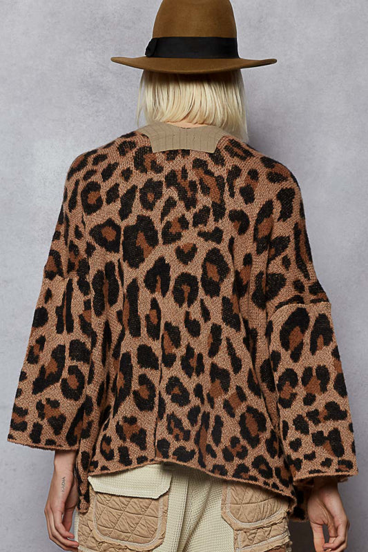 Leopard Print V-Neck Sweater