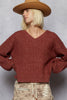 V-Neck Sweater - Wood Brick