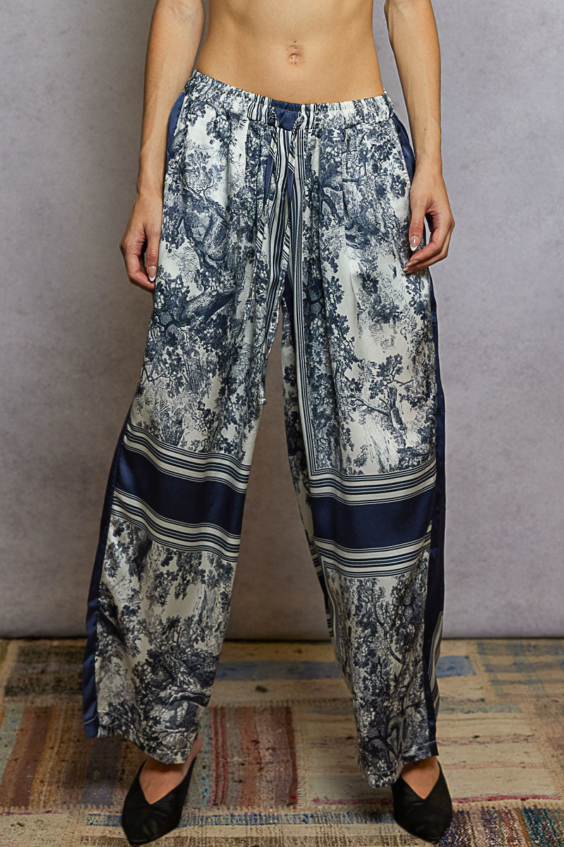 Blue Silky Pants
