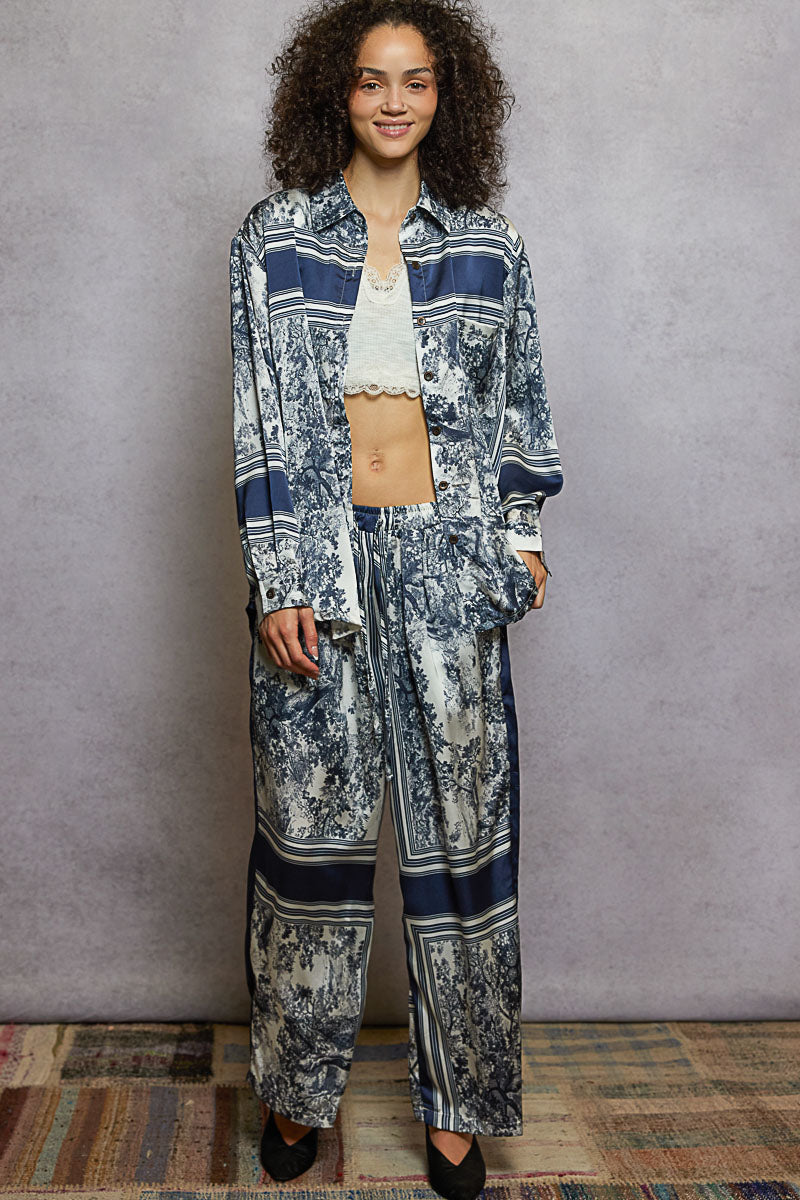 Blue Silky Pants