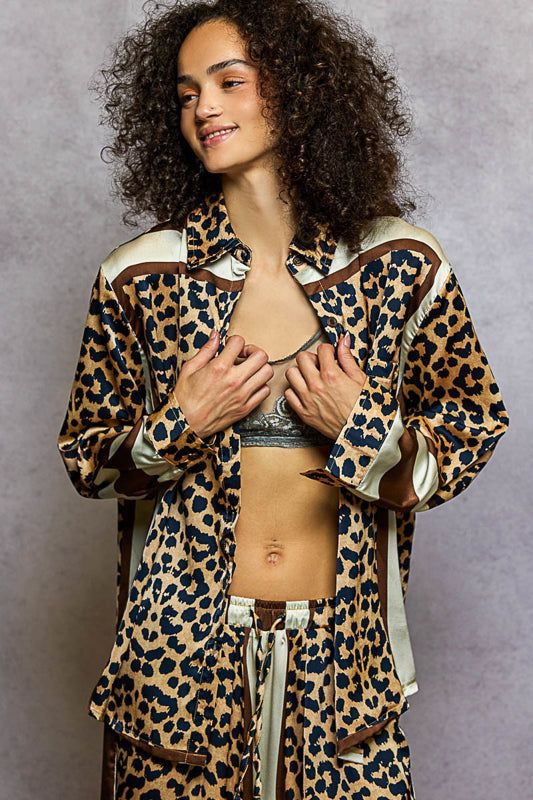 Animal Print Silky Blouse