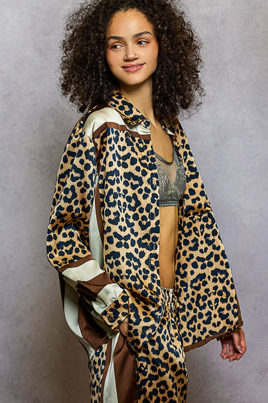 Animal Print Silky Blouse