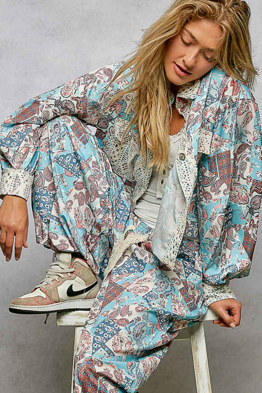 Floral + Paisley Crochet Accent Jacket