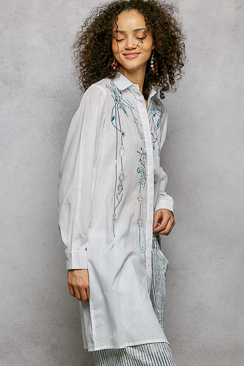 Cotton Shirt Top - Ivory