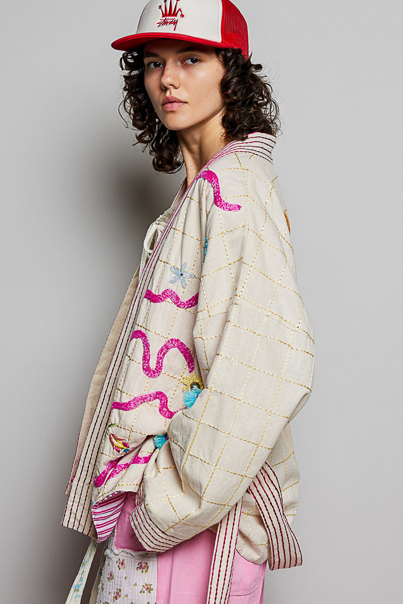 Boho Beaded Cotton Jacket