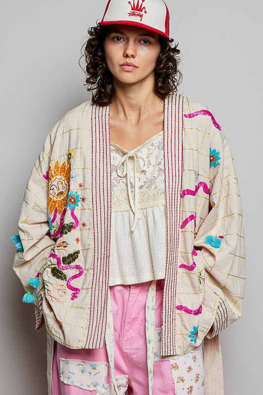 Boho Beaded Cotton Jacket