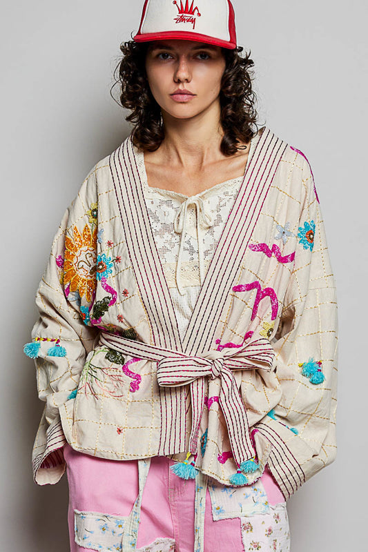 Boho Beaded Cotton Jacket