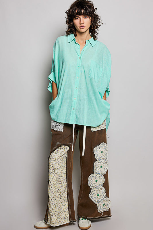 Dolman Sleeve Shirt - Mint