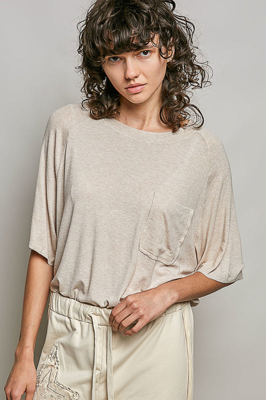 Vintage Wash Relaxed Tee - Latte
