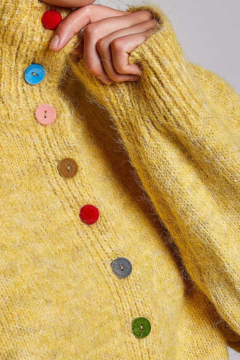 Retro Knit Cardigan - Honey