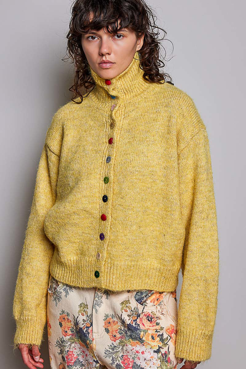 Retro Knit Cardigan - Honey