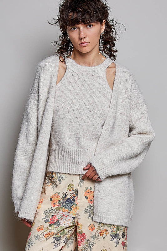 Cozy Knit Two-Piece Cardigan Set
