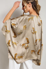Load image into Gallery viewer, Leopard Dolman Satin Blouse