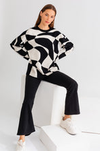 Load image into Gallery viewer, Abstract Checkered Oversized Sweater - Off White