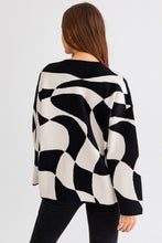 Load image into Gallery viewer, Abstract Checkered Oversized Sweater - Off White