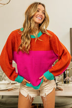 Load image into Gallery viewer, Color Block Sweater - Orange