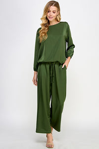 Evergreen Satin Pants