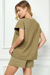 Quilted Short Sleeve Soft Top