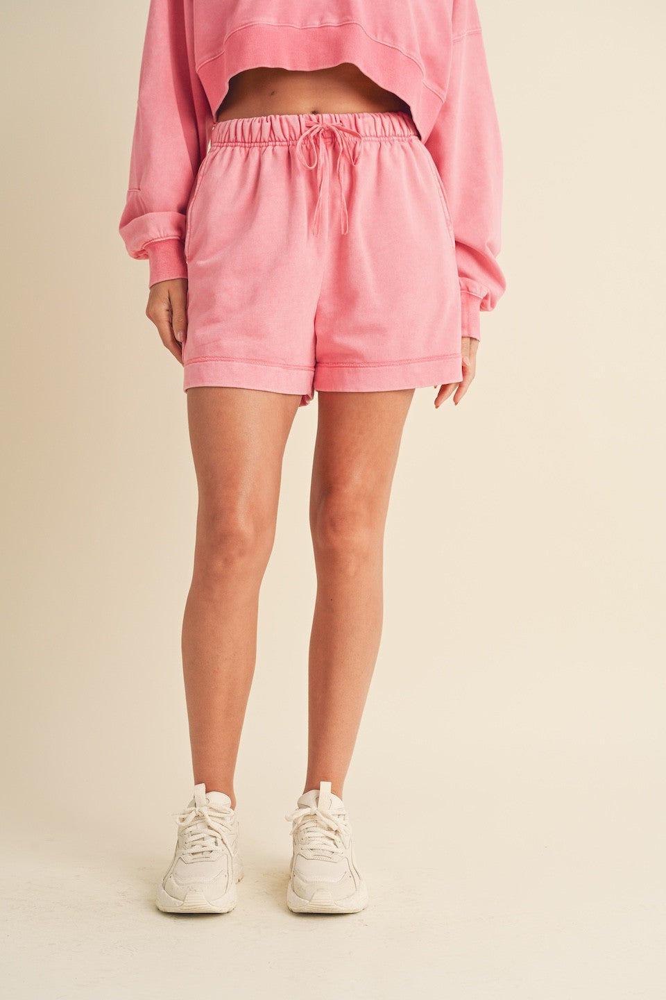 Cozy Comfort French Terry Shorts - Pink