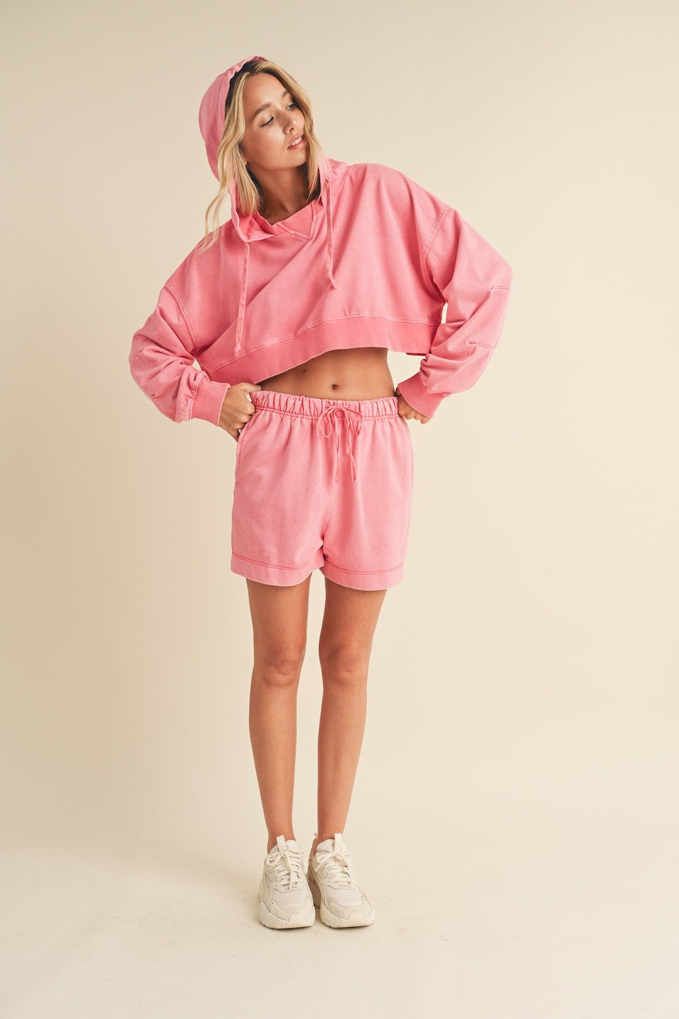 Cozy Comfort French Terry Shorts - Pink