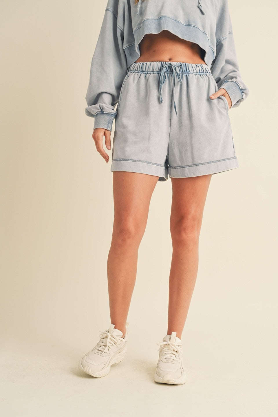 Cozy Comfort French Terry Shorts - Blue