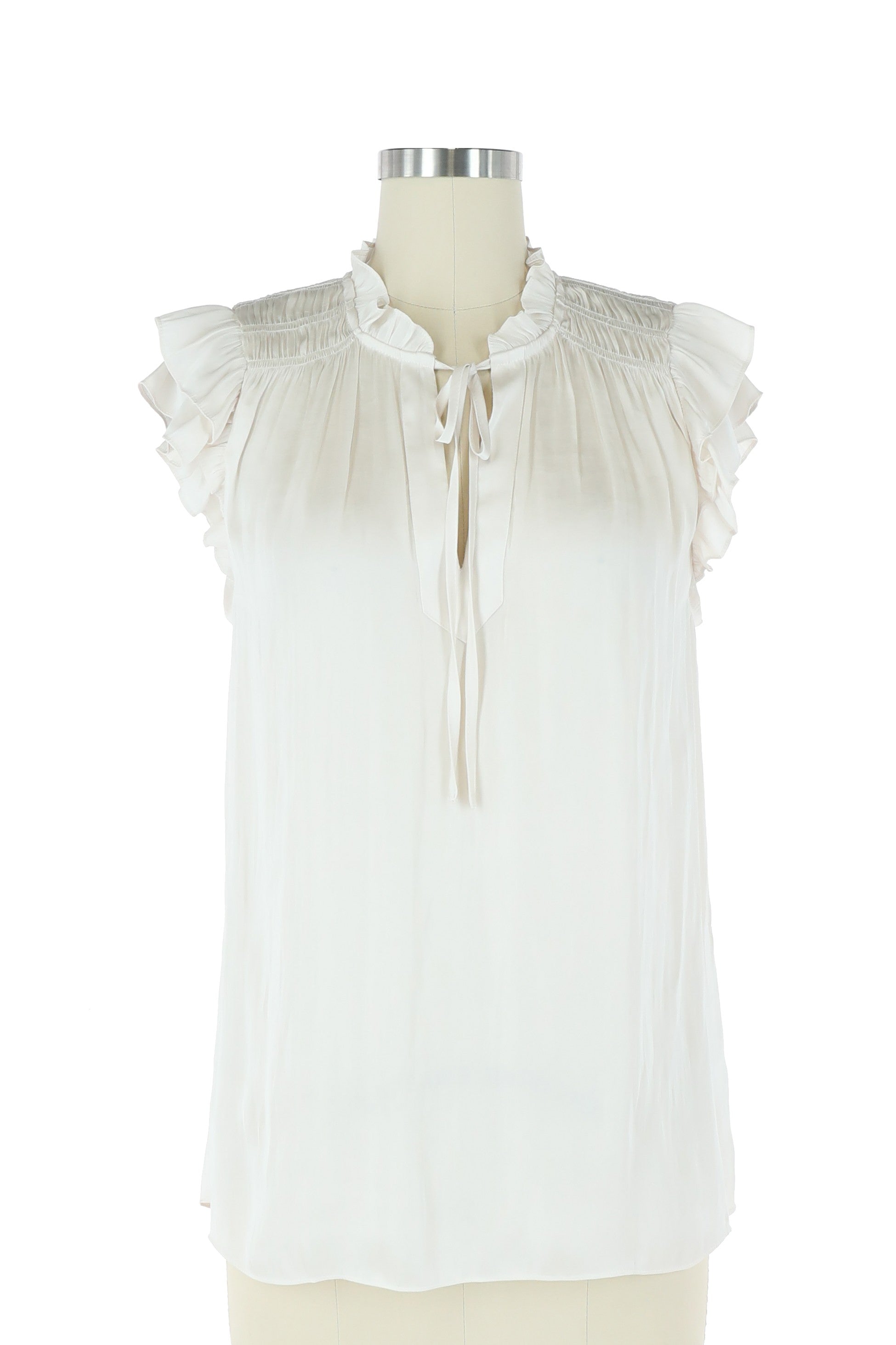 Ruffled Split Neck Blouse