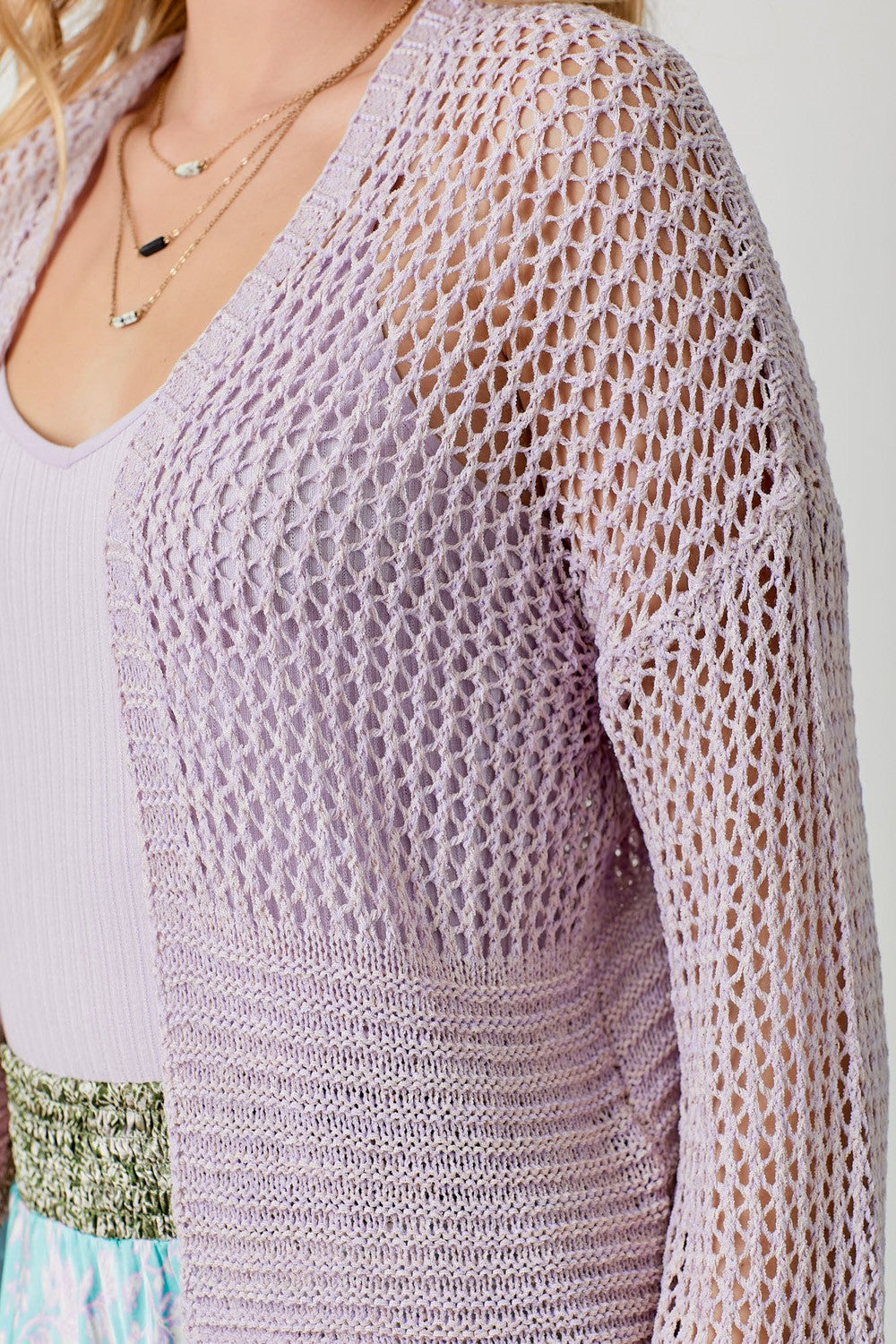 Lavender Crocheted Cardi