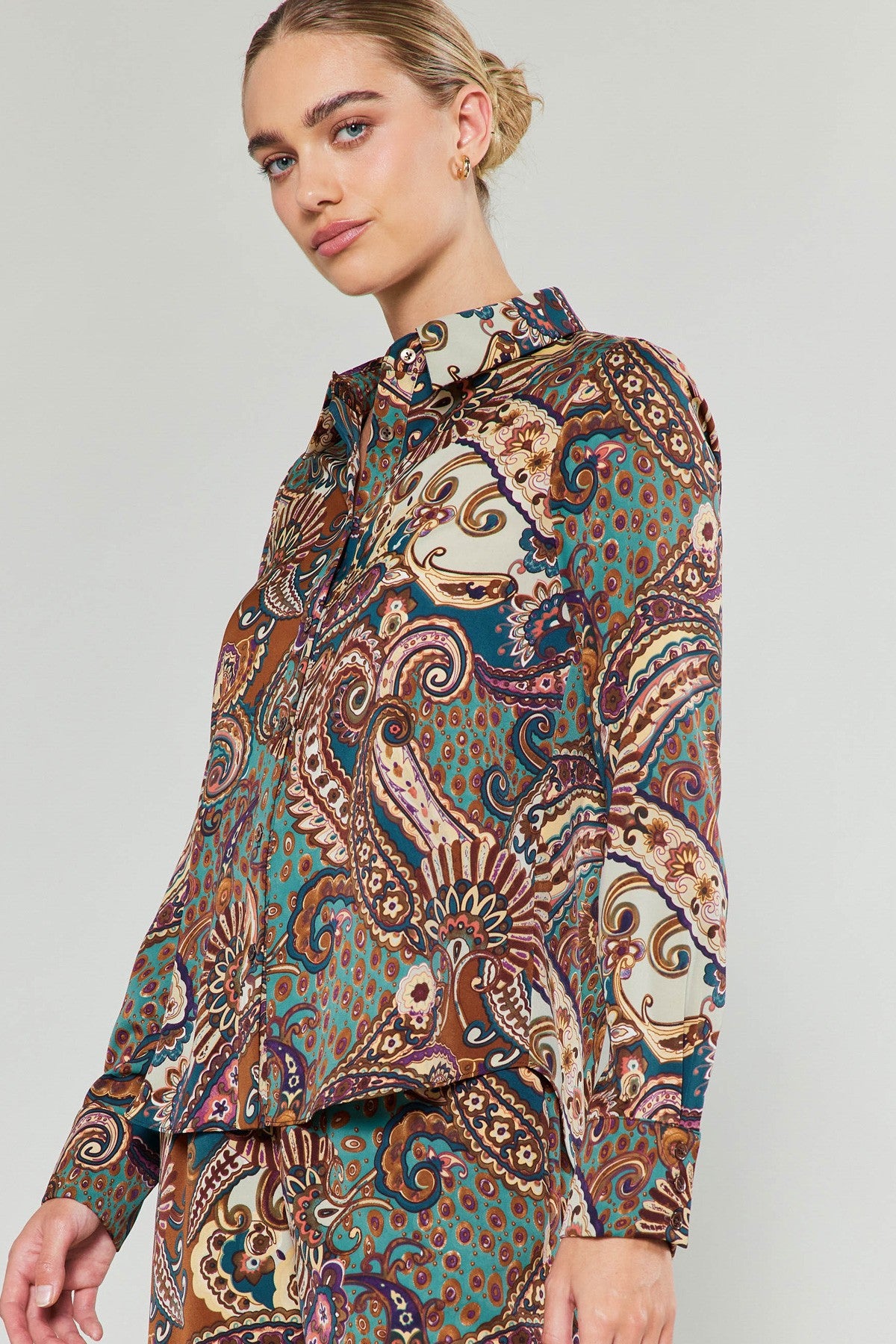 Paisley Printed Button Down Shirt