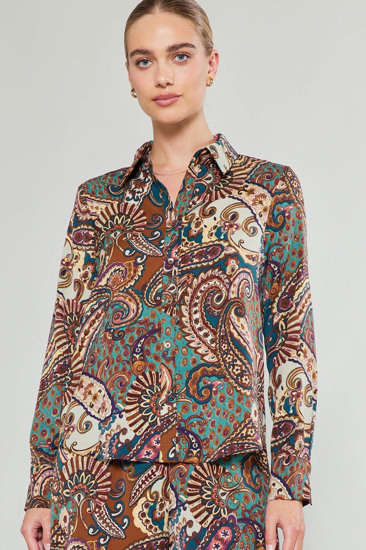 Paisley Printed Button Down Shirt